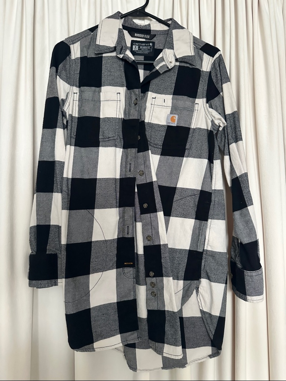 Carhartt Black & White Buffalo Plaid Rugged Flex Button-Up Shirt